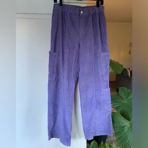 ASOS DESIGN 00’s Cargo Pants in Purple Cord